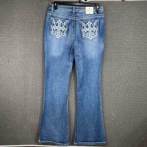 Love Soho Women's Size 15 Blue Mid Waist Boot Cut Body Shaping Denim Jeans